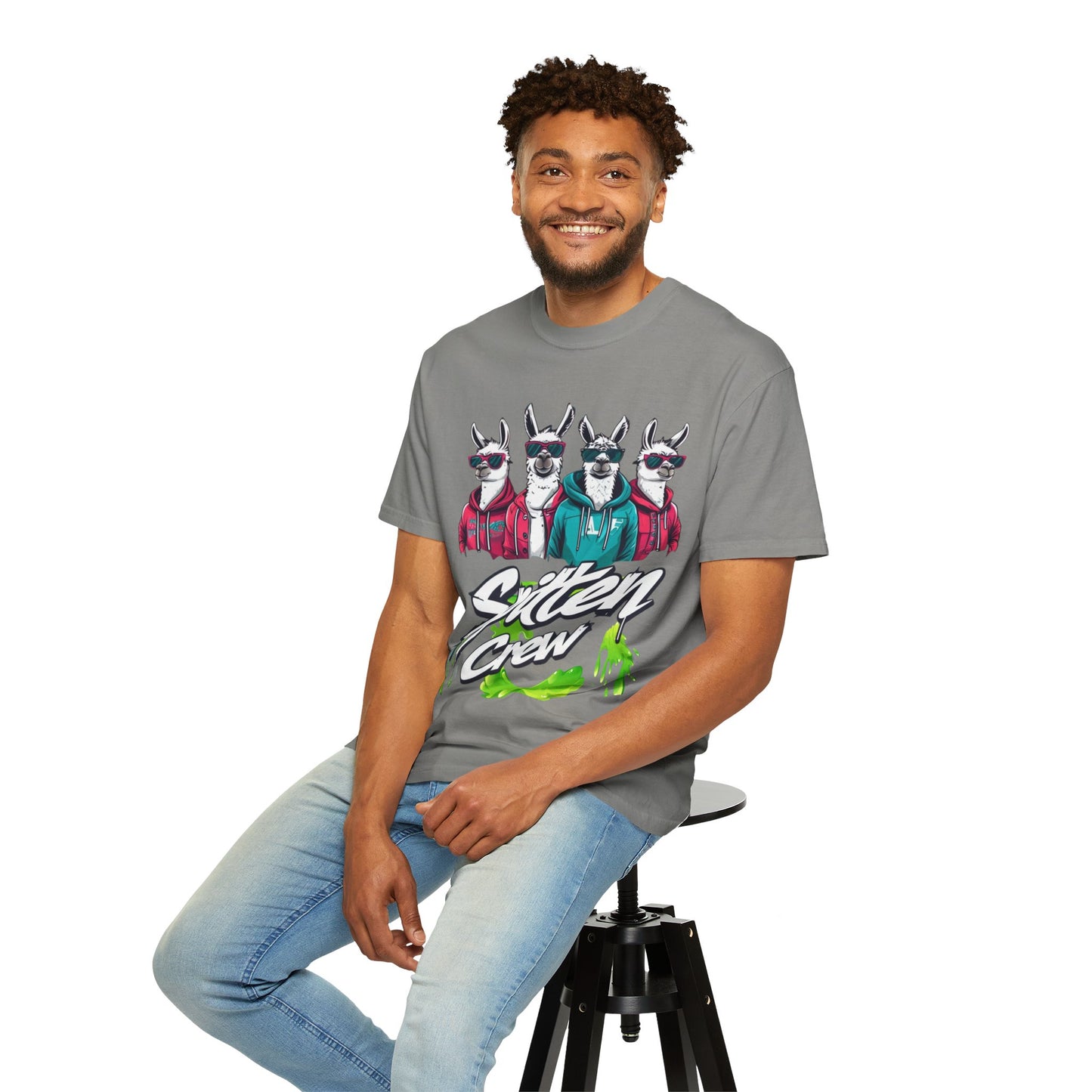 Spitten Crew Llama Graphic T-Shirt - Fun Unisex Tee for Casual Style Fantastic apparel for errands