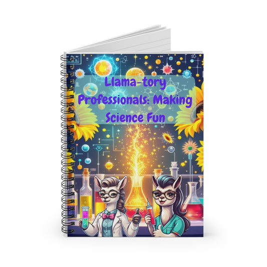 Llama-tory Science Fun Spiral Notebook - Ideal for Laboratory Professionals - MLT, MLS, Phlebotomists, Lab Assistants