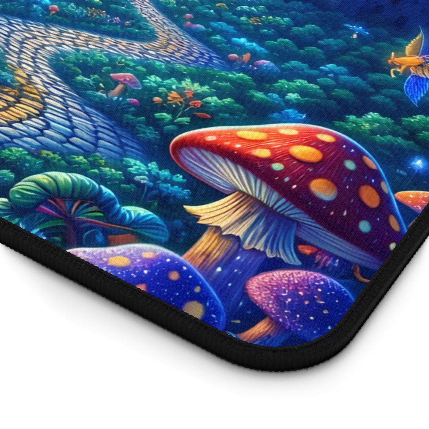Fantasy Dragon Desk Mat — Colorful Castle Nightscape Gaming Mouse Pad