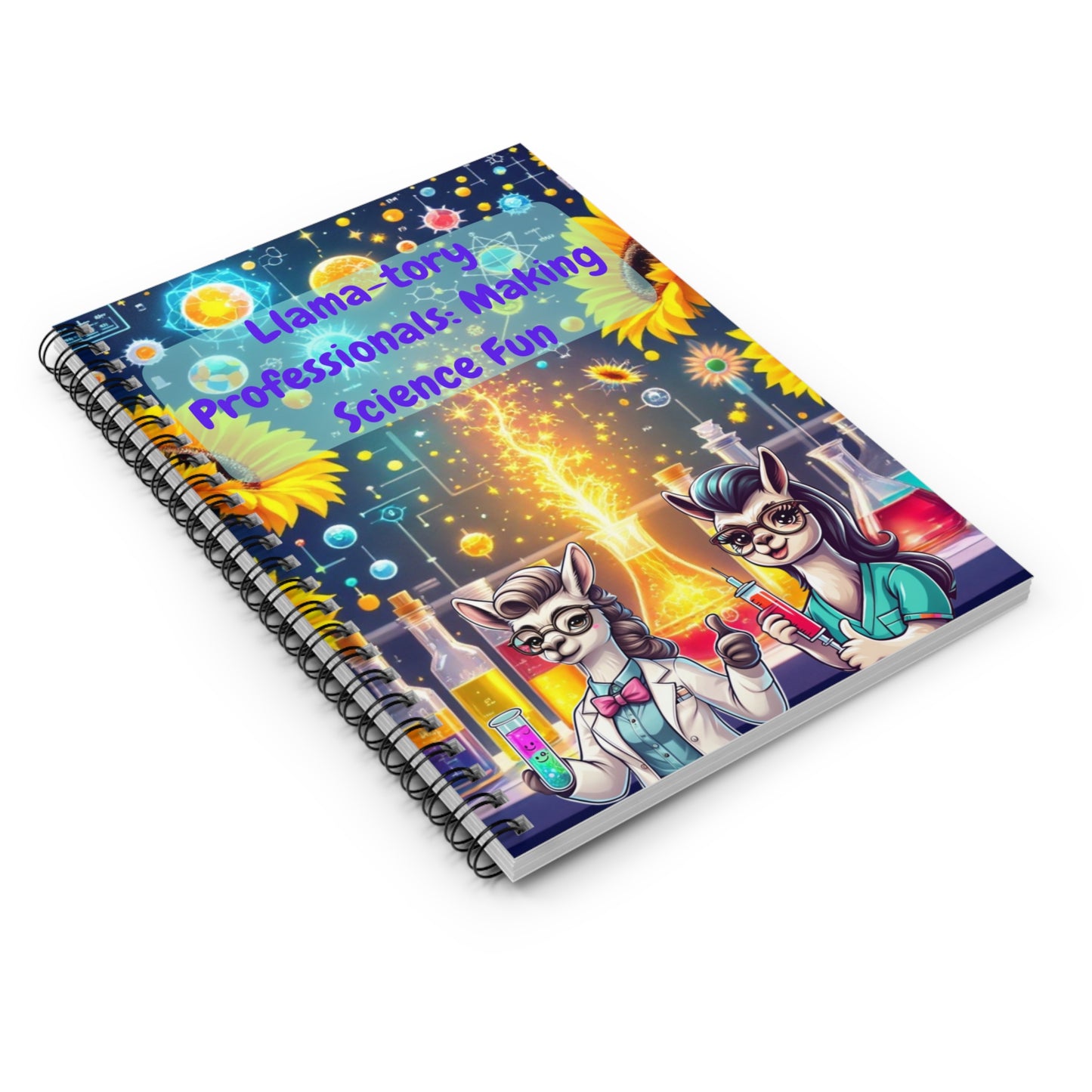 Llama-tory Science Fun Spiral Notebook - Ideal for Laboratory Professionals - MLT, MLS, Phlebotomists, Lab Assistants