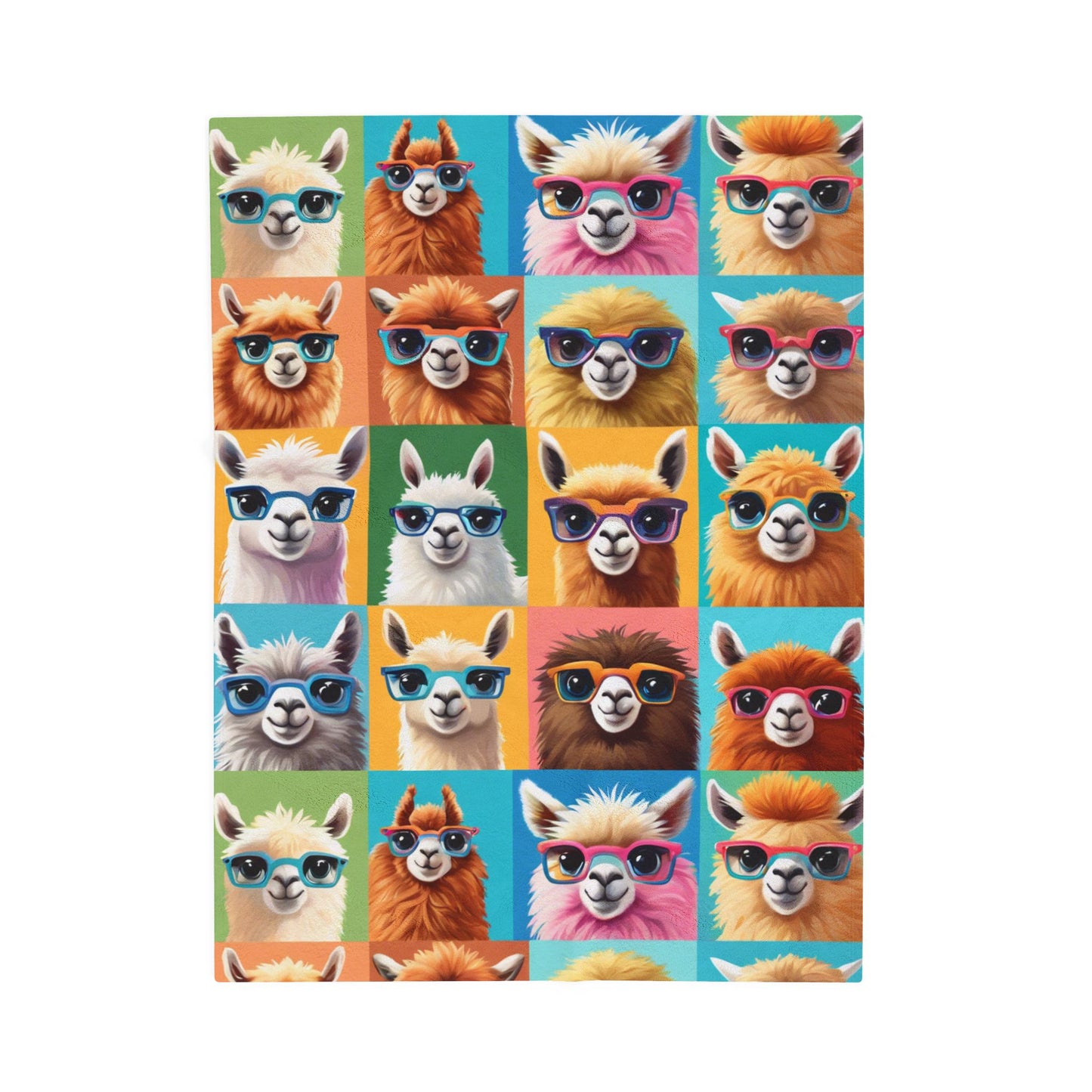 Colorful Llama Velveteen Throw Blanket - Cozy and Cute Decor