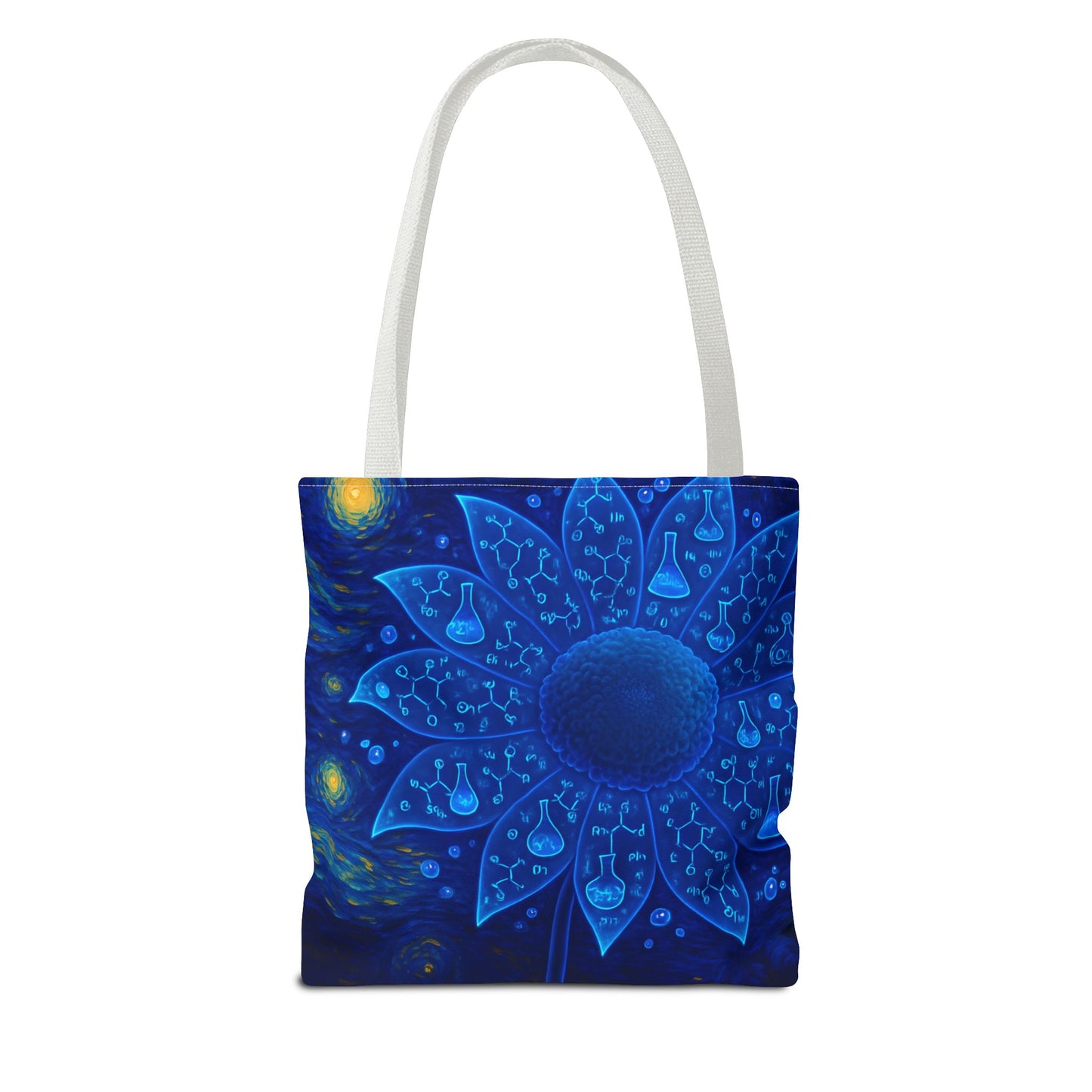 Scientific Sunflower Starry Night Tote Bag