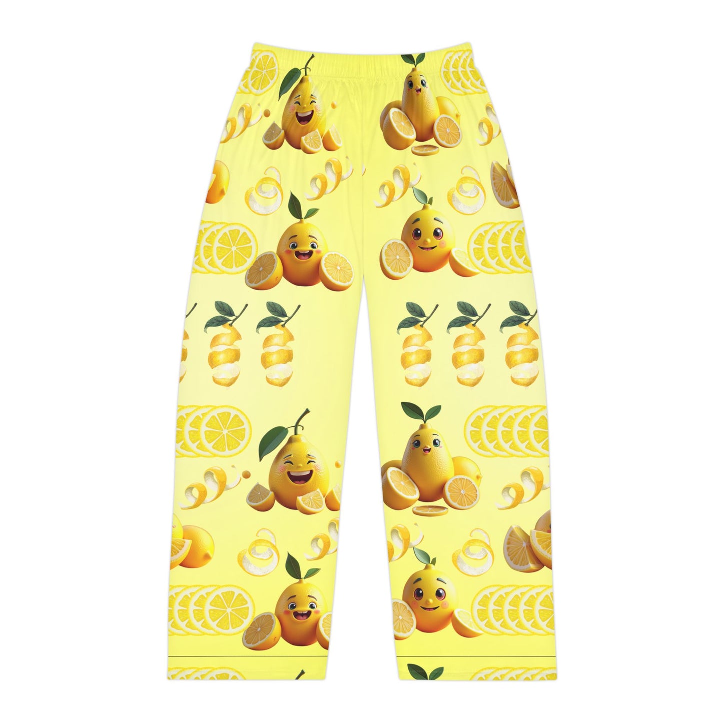 Refreshing Lemon Print Men's Pajama Pants | Relax in Style Happy Lemons design
