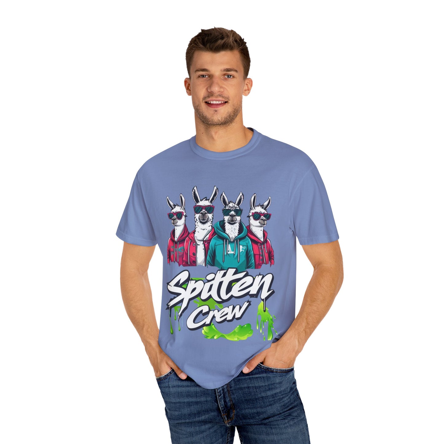 Spitten Crew Llama Graphic T-Shirt - Fun Unisex Tee for Casual Style Fantastic apparel for errands