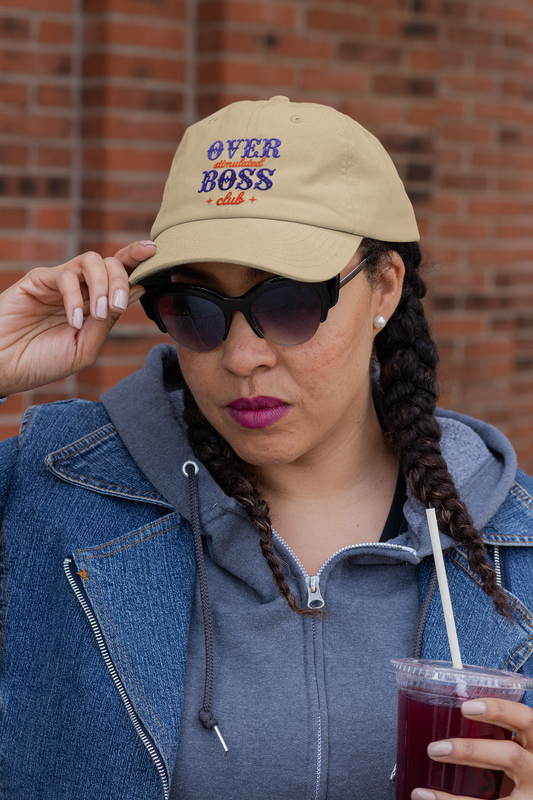 Overstimulated Boss Club Organic Baseball Cap - Casual Embroidered Hat