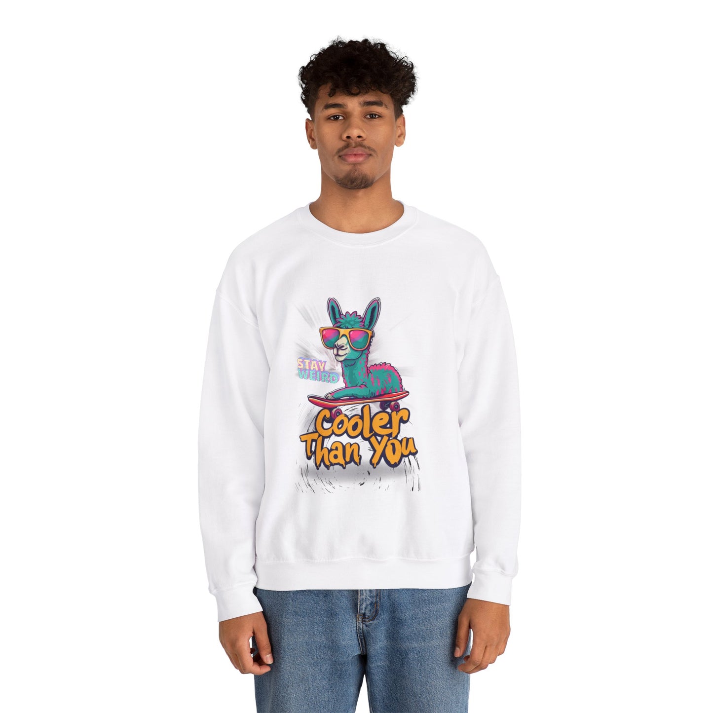 Cooler Than You Llama Unisex Crewneck Sweatshirt | Fun & Comfy Casual Wear