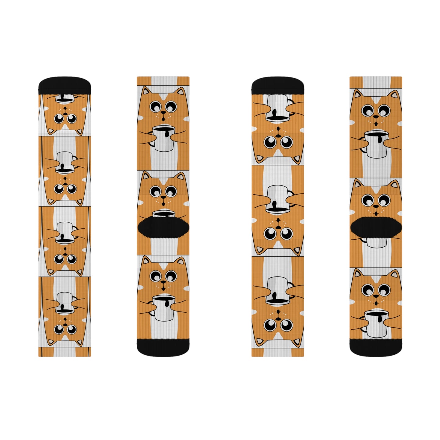 Cat Coffee Sublimation Socks