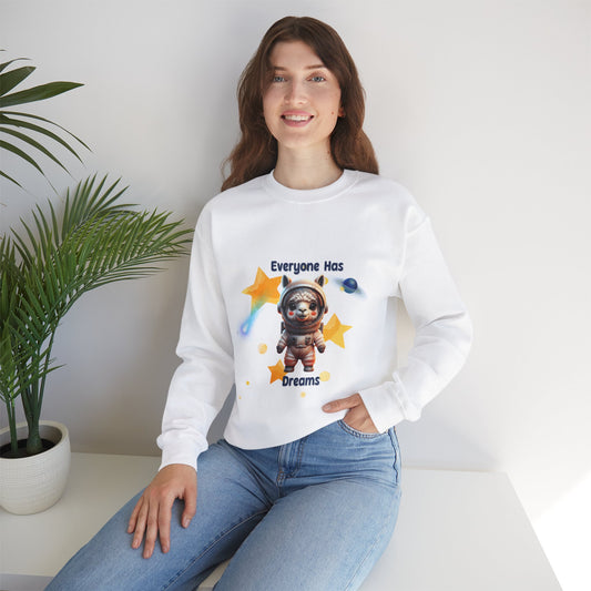 Crewneck Sweatshirt Llama Astronaut Dreams Space Graphics