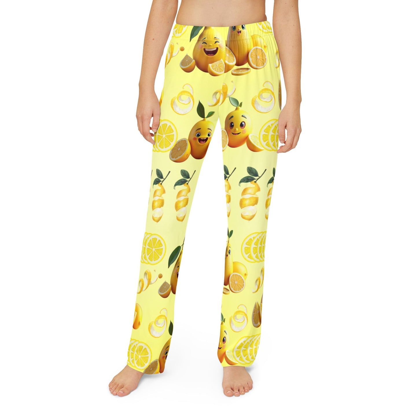 Sunny Happy Lemon Citrus Kids Lounge Pants - Fun Fruit Print for Comfort & Play