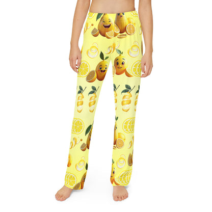 Sunny Happy Lemon Citrus Kids Lounge Pants - Fun Fruit Print for Comfort & Play