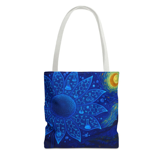 Scientific Sunflower Starry Night Tote Bag