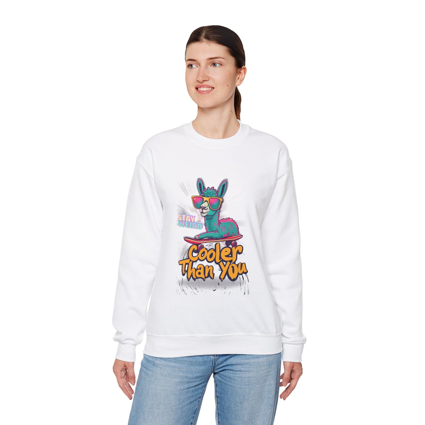 Cooler Than You Llama Unisex Crewneck Sweatshirt | Fun & Comfy Casual Wear