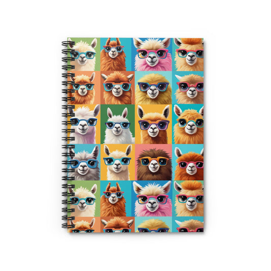 Colorful Llama Glasses Notebook | Cute and Whimsical Journal