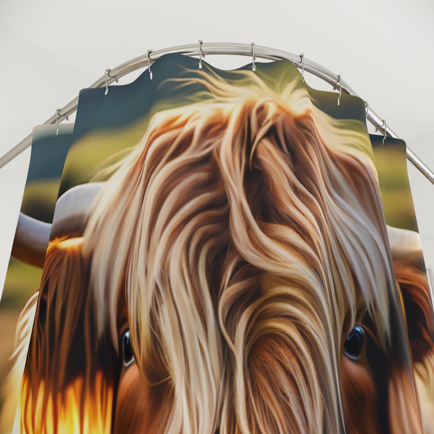 Gorgeous Highland Cow Shower Curtain- Nature Scene