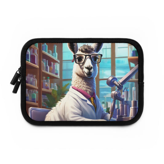 Llama Scientist Laptop Sleeve-Fun llama in science laboratory