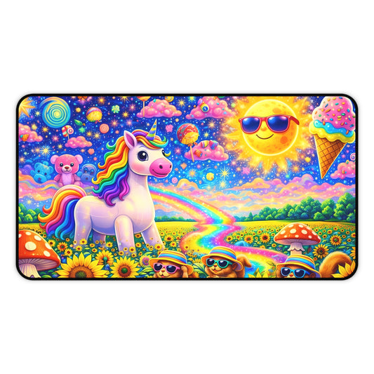 Unicorn Dreamscape Desk Mat — Colorful Rainbow Fantasy Mouse Pad