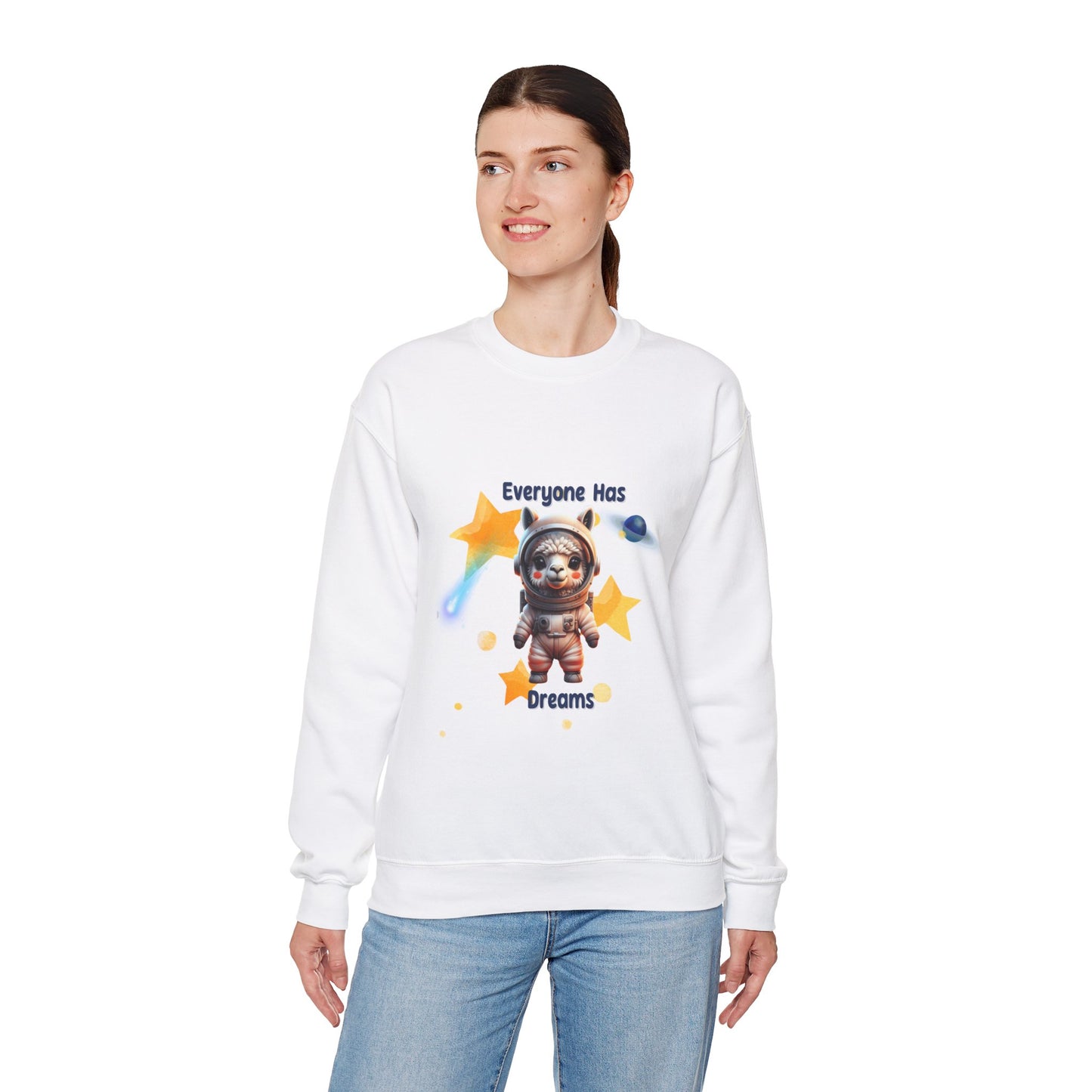 Crewneck Sweatshirt Llama Astronaut Dreams Space Graphics