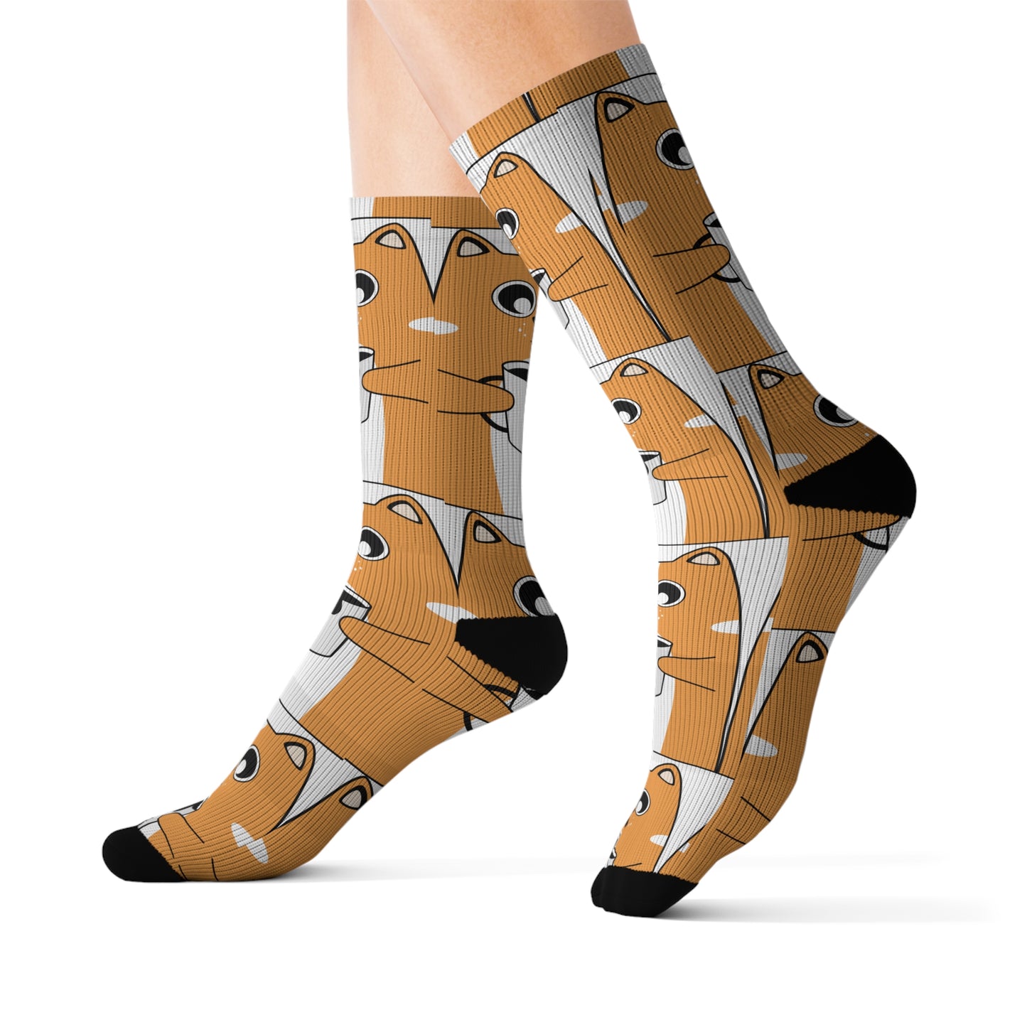 Cat Coffee Sublimation Socks