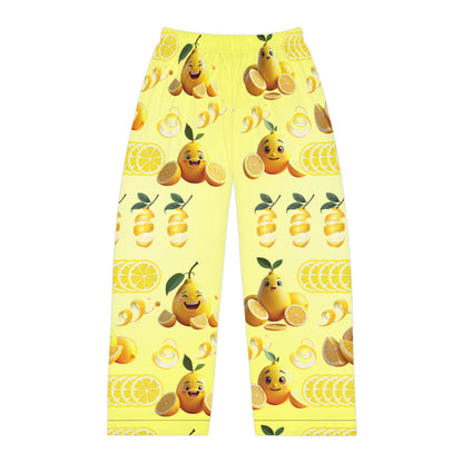 Refreshing Lemon Print Men's Pajama Pants | Relax in Style Happy Lemons design