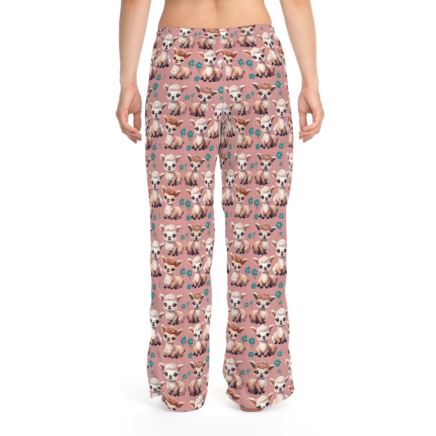 Women's Pajama Pants - Cute Pink Baby Llamas Design | Cozy & Whimsical Sleepwear