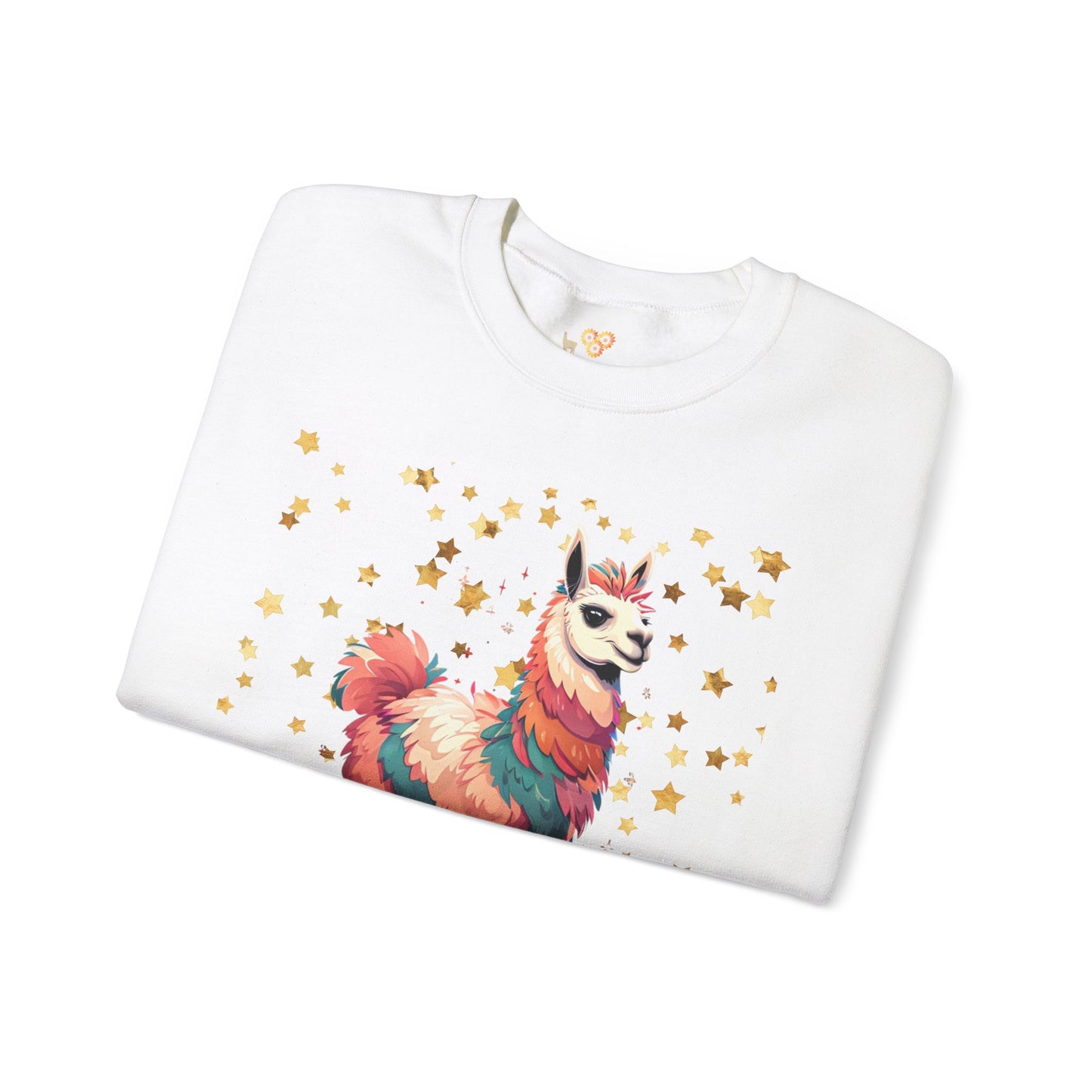 Crewneck Sweatshirt - Main Character Energy with Llama and Sparkles Design