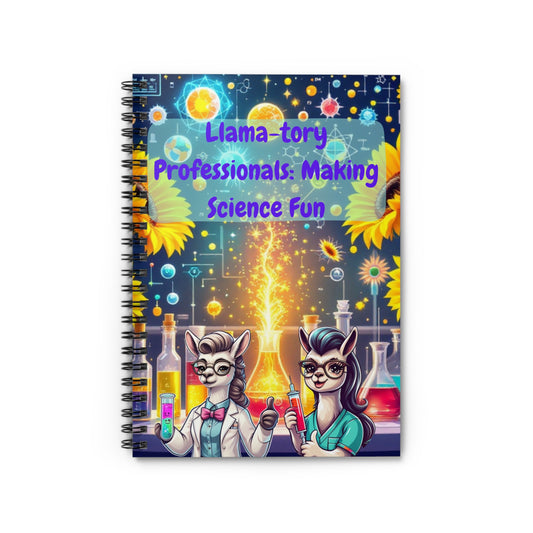 Llama-tory Science Fun Spiral Notebook - Ideal for Laboratory Professionals - MLT, MLS, Phlebotomists, Lab Assistants