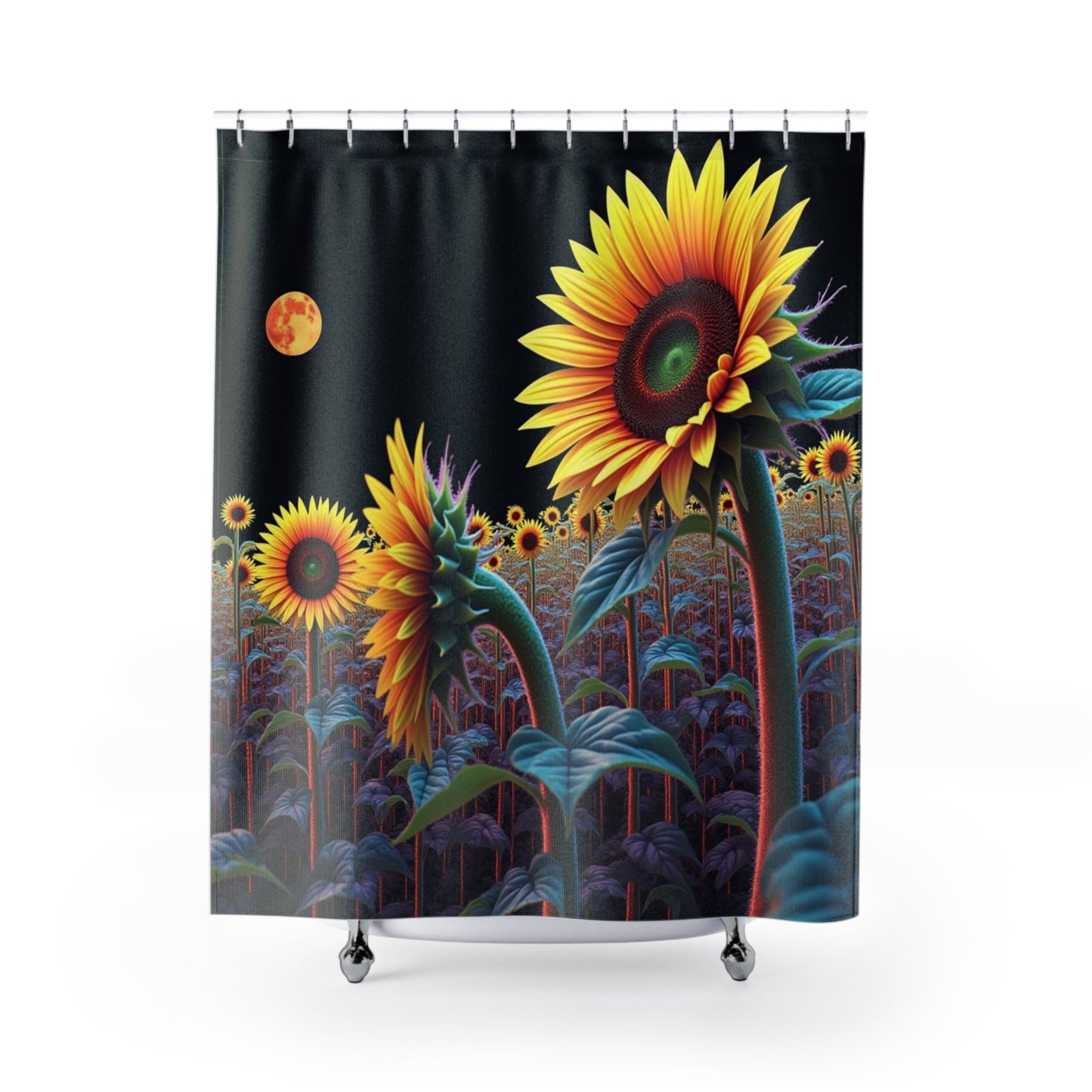 Shower Curtains - Sunflower Field and Space Scene