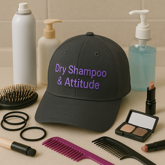 Bad Hair Day Dry Shampoo to the rescue Trendy Casual Hat, Summer Style Distressed “Dry Shampoo and Attitude” Embroidered Baseball Cap Hat for Women, Everyday Wear, Unique