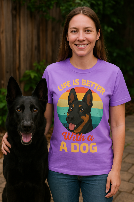 Life Is Better With a Dog Tee – Unisex Dog Lover Shirt, Cute Pet Gift, Dog Mom T-Shirt, Funny Animal Graphic Tee