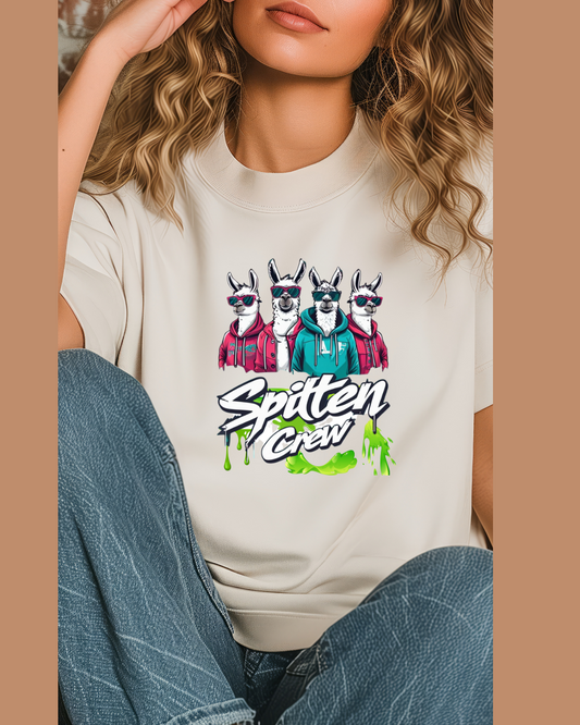 Spitten Crew Llama Graphic T-Shirt - Fun Unisex Tee for Casual Style Fantastic apparel for errands