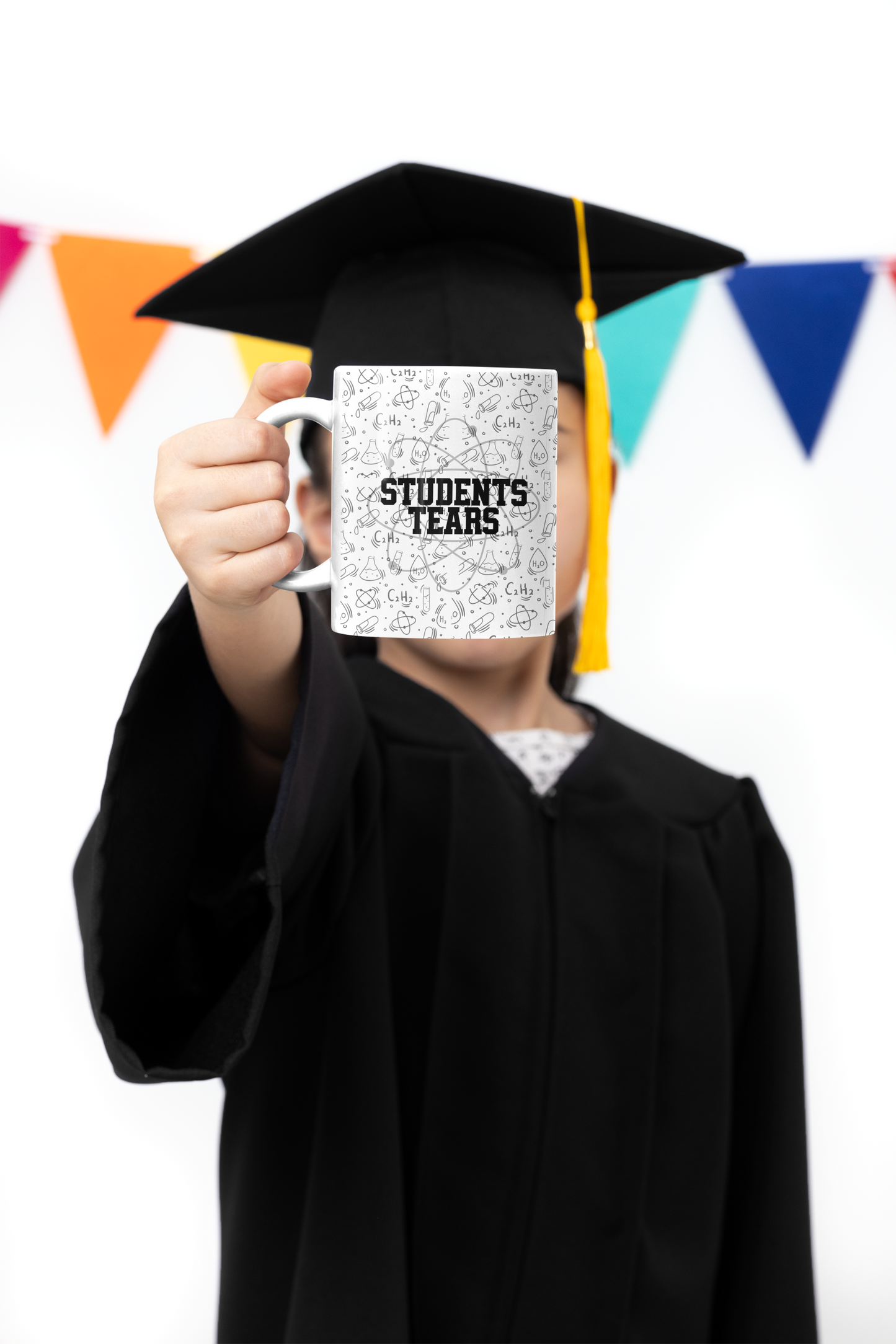 Student Tears Coffee Mug | Funny Science Symbols Design Accent Coffee Mug (11, 15oz)