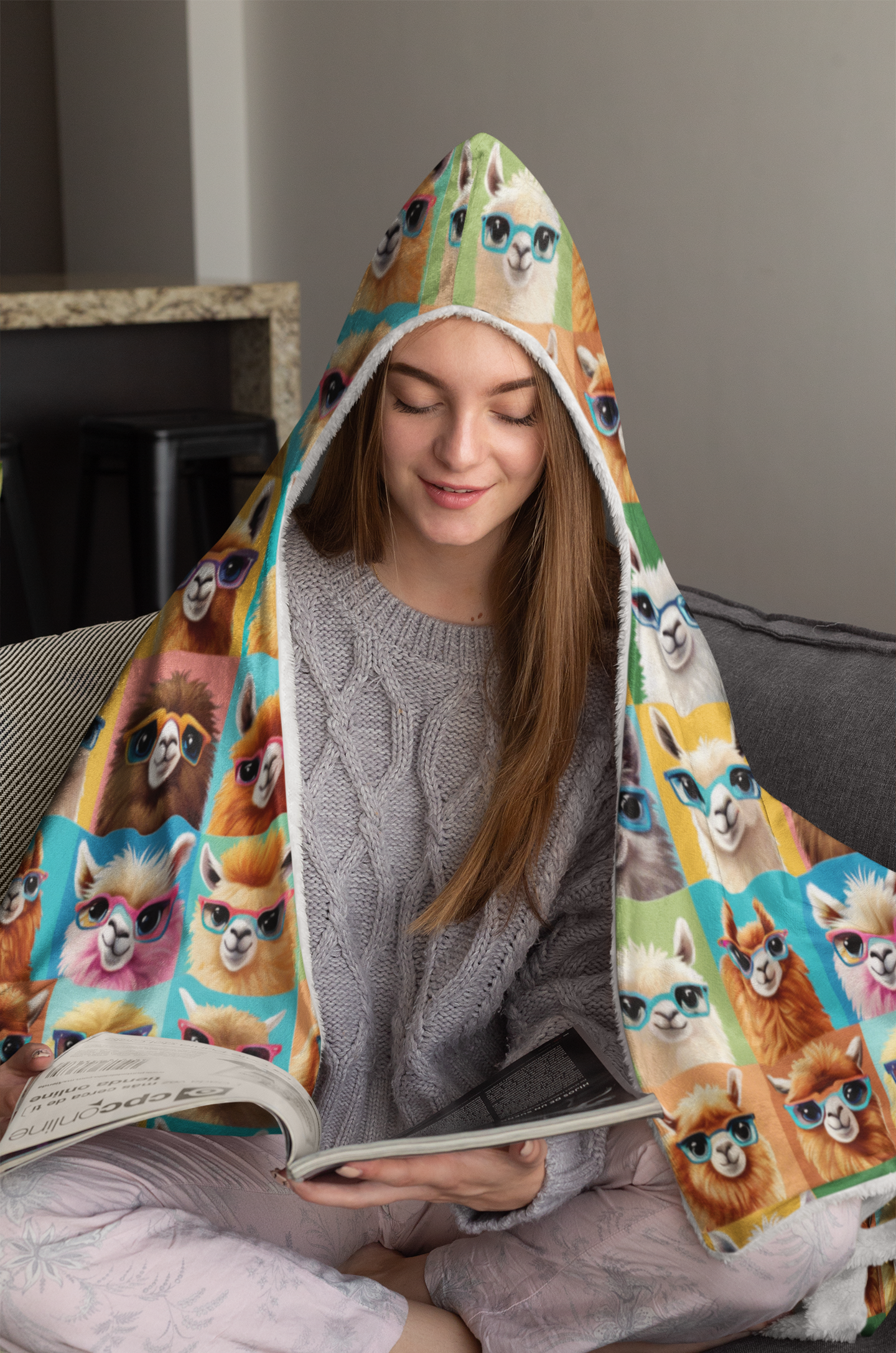 Snuggle Up with Quirky LLamas - Cozy and Colorful Snuggle blanket-Emotional support blanket