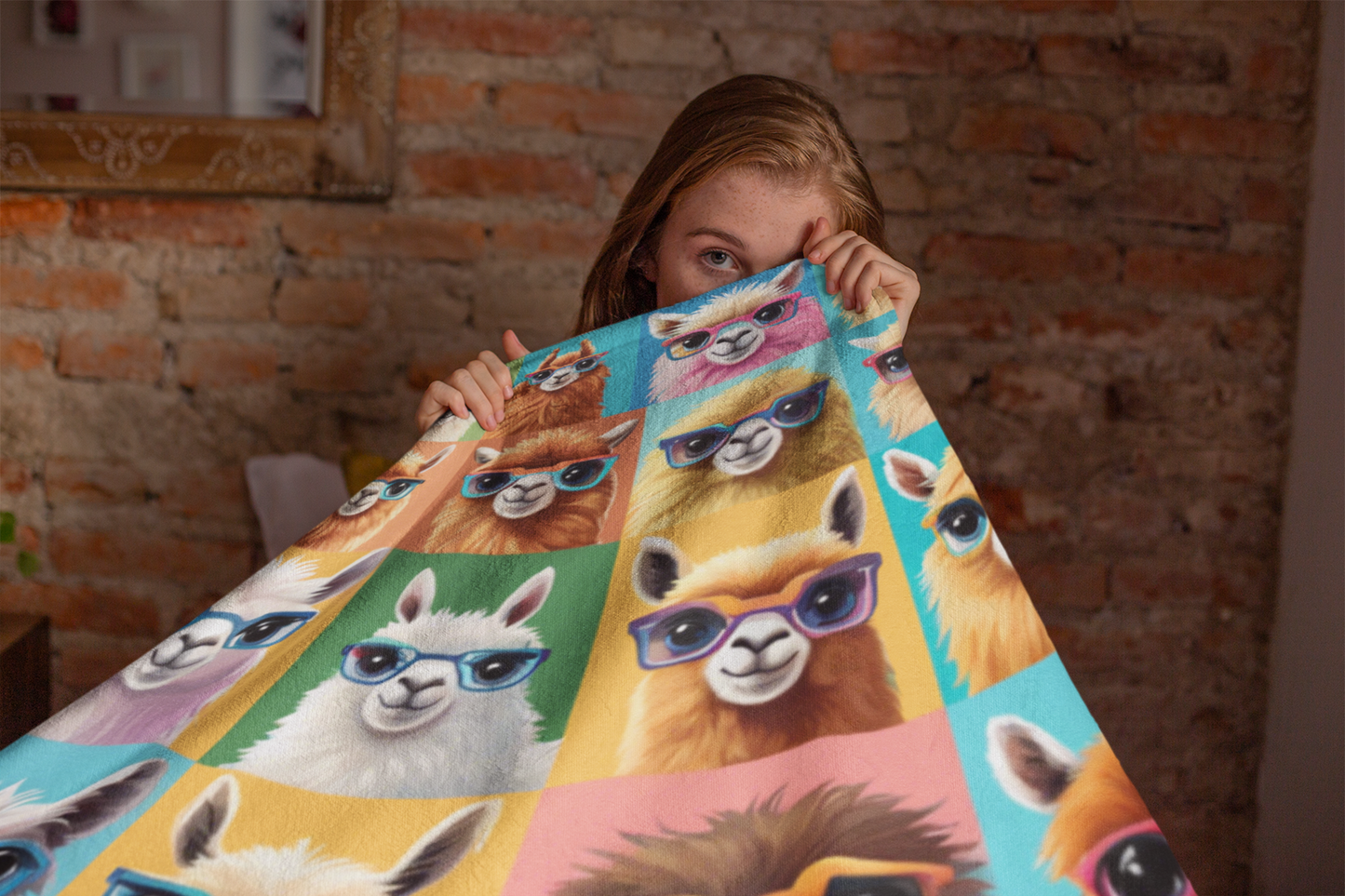 Colorful Llama Velveteen Throw Blanket - Cozy and Cute Decor