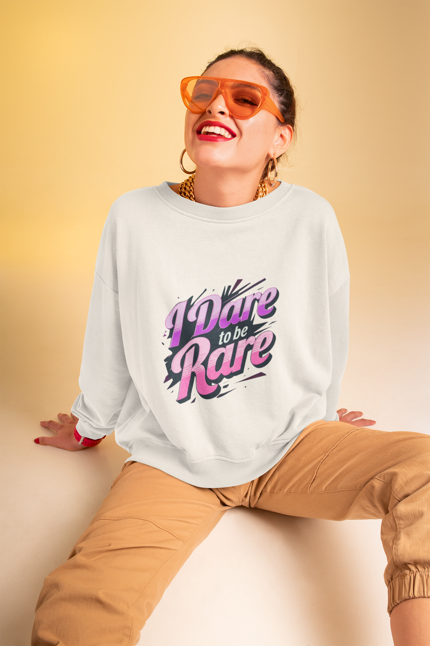 Dare to be Rare Fashion Statement Crewneck Sweatshirt