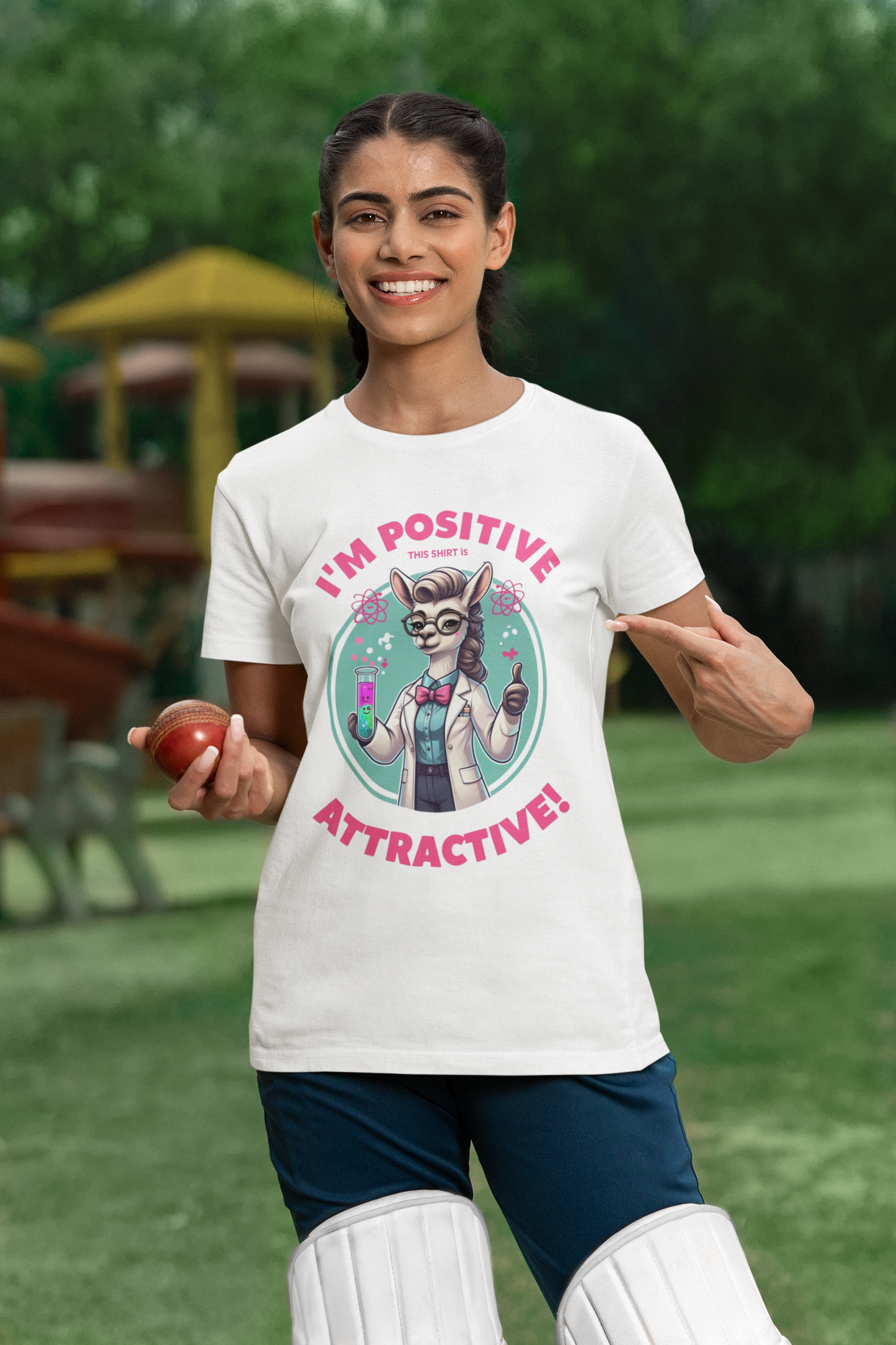 Funny Science T-Shirt | 'I'm Positive Attractive!' Unisex Garment-Dyed Tee